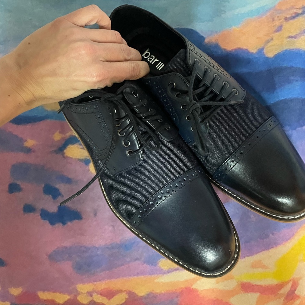 Bar III Men's Parker Denim Blue Oxford Shoes